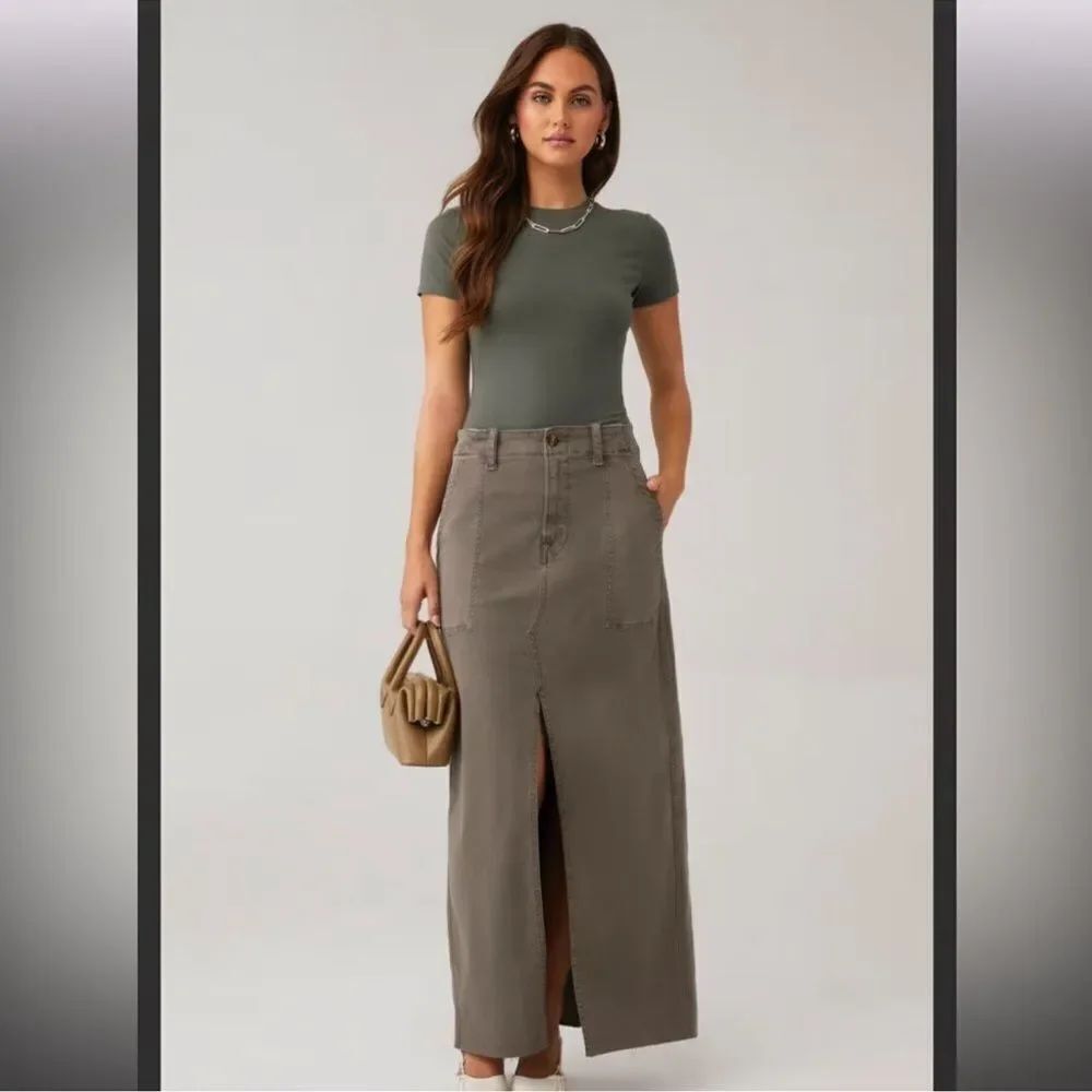 Favorite Daughter Women's The Sadie Utility Cargo Skirt Kalamata Green Size 30